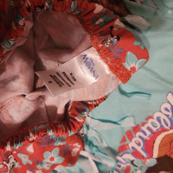 New Disney Moana Little Girls Fringe Tank Top & French Terry Shorts Set Coral 5 - Picture 4 of 7